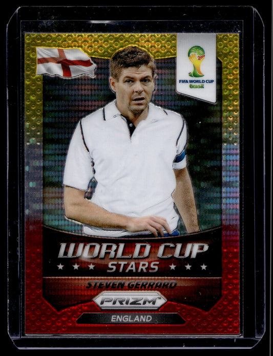 2014 Panini Prizm World Cup - Stars - Yellow & Red Pulsar Prizm - Steven Gerrard #12