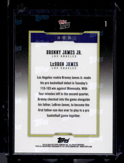 2024-25 Topps Now - Online Exclusive - Bronny James / LeBron James #1 RY