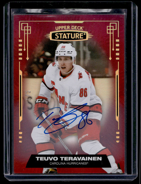 2021-22 Upper Deck Stature - Red Photo Variant Autographs - Teuvo Teravainen #154 /5