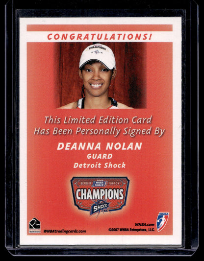 2007 Rittenhouse WNBA - Autographs - WNBA Champion - Deanna Nolan