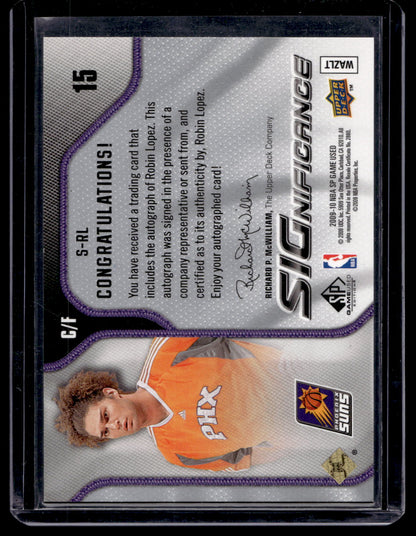2009-10 Upper Deck SP Game Used - Significance Autographs - Robin Lopez #S-RL