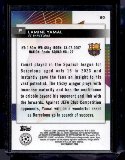 2023-24 Topps Finest UEFA Club Competitions - Lamine Yamal #50 RC