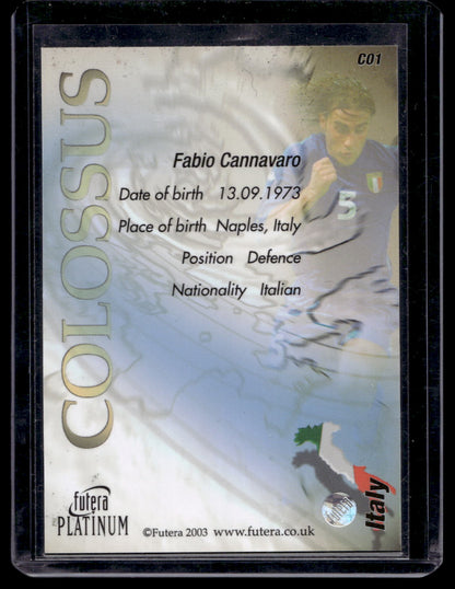 2003 Futera Platinum - Colossus . Fabio Cannavaro #C01