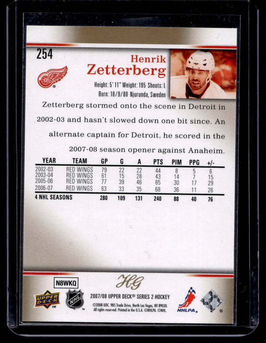 2007-08 Upper Deck -  High Gloss - Henrik Zetterberg #254 /10