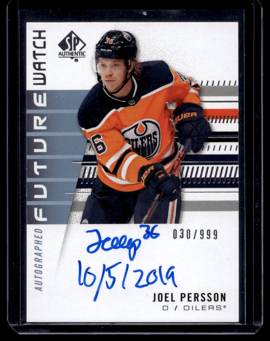 2019-20 Upper Deck SP Authentic -  Inscriptions Autographed Future Watch Rookies - Joel Persson #225 /999 RC