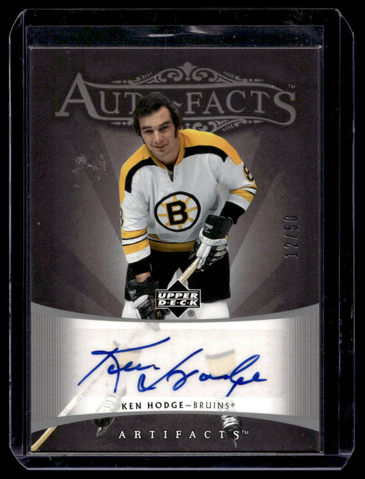 2005-06 Upper Deck Artifacts - Auto-Facts Silver - Ken Hodge #AF-KH /50