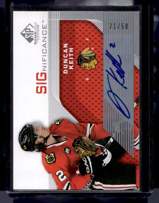 2007-08 Upper Deck SP Game Used Edition - SIGnificance - Duncan Keith #S-DK /50