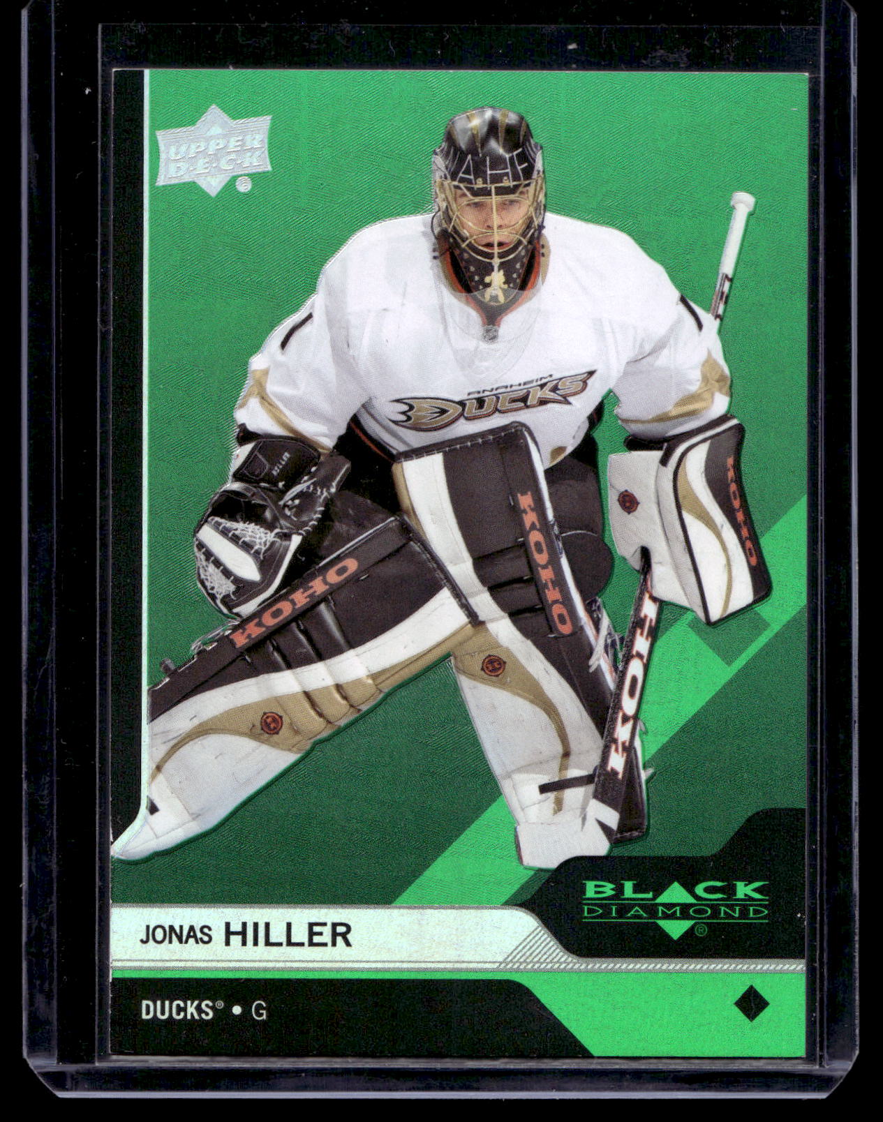 2013-14 Upper Deck Black Diamond - Emerald - Jonas Hiller #81 /10