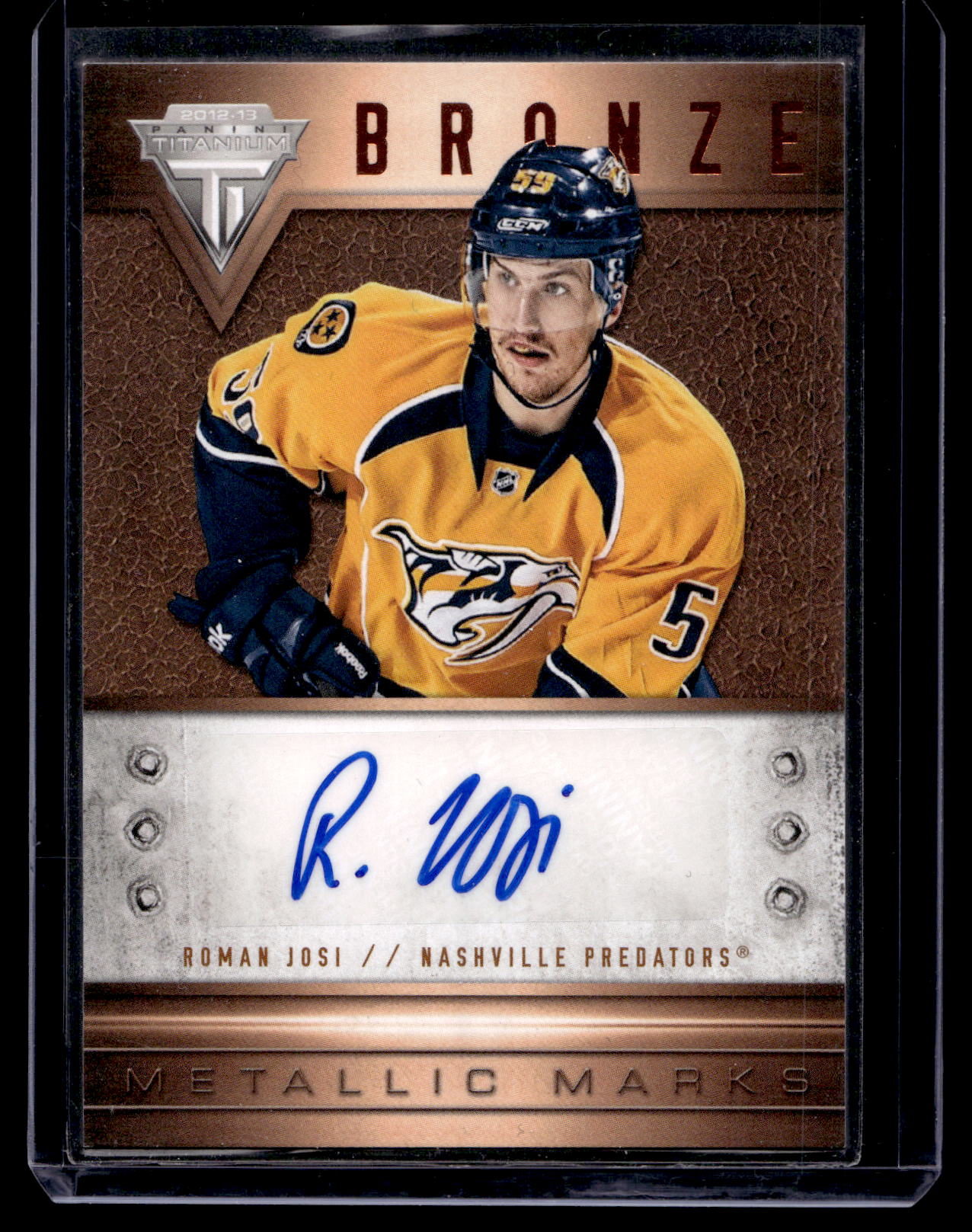 2012-13 Panini Rookie Anthology - Titanium Metallic Marks Autographs - Roman Josi #48