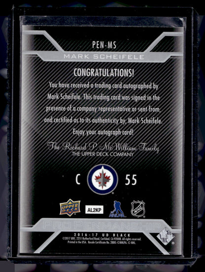 2016-17 UD Black - Pro Penmanship - Mark Scheifele #PEN-MS
