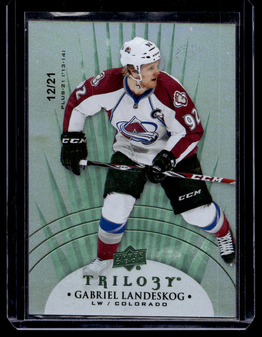 2014-15 Upper Deck Trilogy - Radiant Green - Gabriel Landeskog  #8 /21