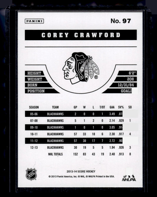 2013-14 Score - Black - Corey Crawford #97