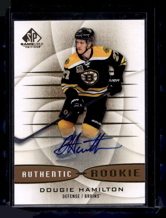 2013-14 Upper Deck SP Game Used Edition - Gold Autographs - Authentic Rookies - Dougie Hamilton #136 RC