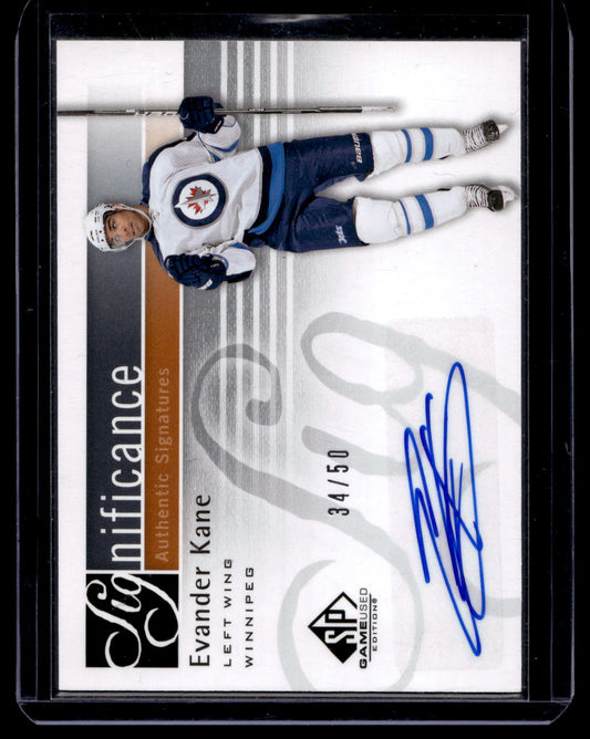 2011-12 Upper Deck SP Game Used Edition - SIGnificance - Evander Kane #SIG-EK /50