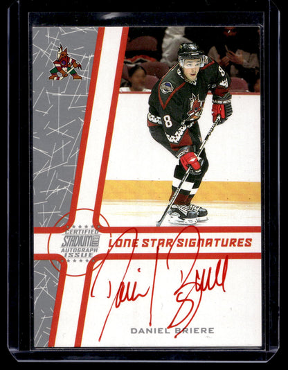 2002-03 Topps Stadium Club - Lone Star Signatures Red - Daniel Briere #LS-DB