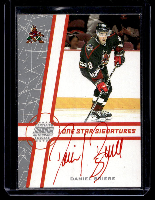 2002-03 Topps Stadium Club - Lone Star Signatures Red - Daniel Briere #LS-DB