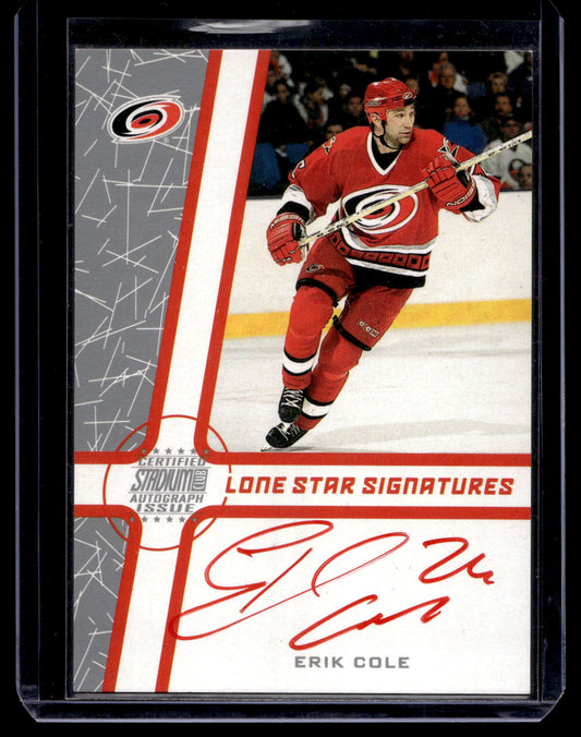 2002-03 Topps Stadium Club - Lone Star Signatures Red - Erik Cole #LS-EC