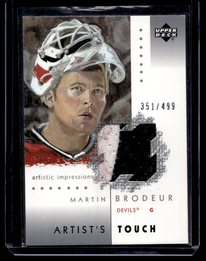 2002-03 Upper Deck Artistic Impressions - Artist's Touch Jerseys - Martin Brodeur #AT-MB /499