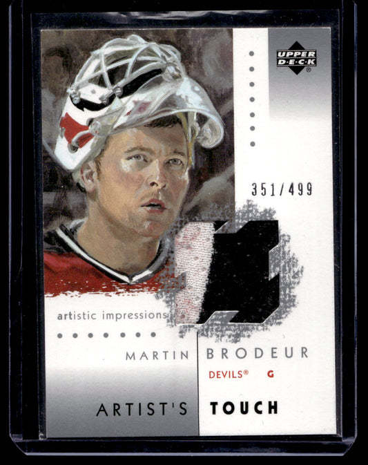 2002-03 Upper Deck Artistic Impressions - Artist's Touch Jerseys - Martin Brodeur #AT-MB /499