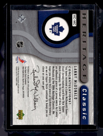 2005-06 Upper Deck SP Game Used Edition - Heritage Classic Jersey - Lanny McDonald  #HC-MC /100