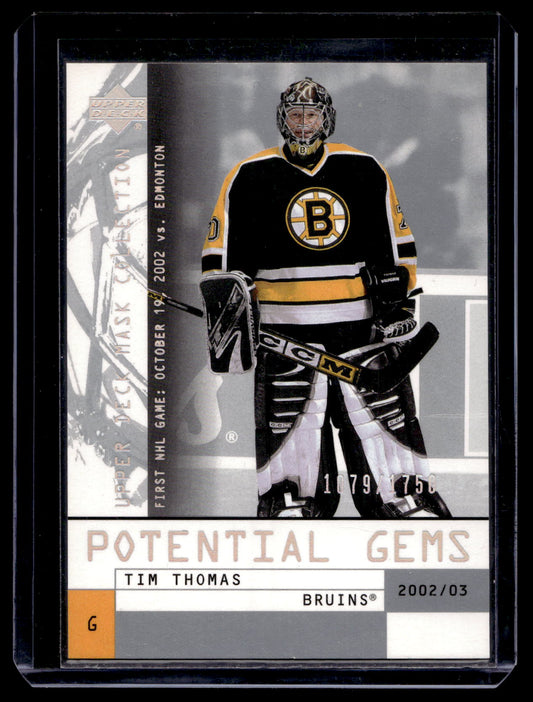 2002-03 Upper Deck Mask Collection -  Tim Thomas #143 /1750 RC