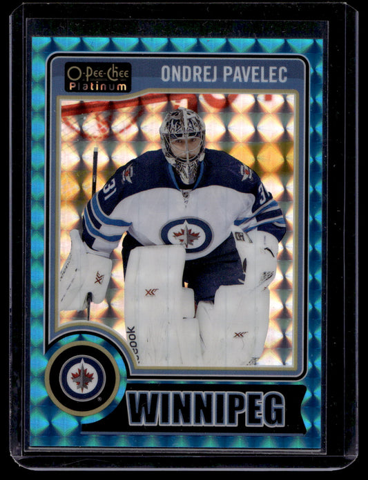 2014-15 Upper Deck O-Pee-Chee Platinum - Blue Cubes - Ondrej Pavelec #81 /65