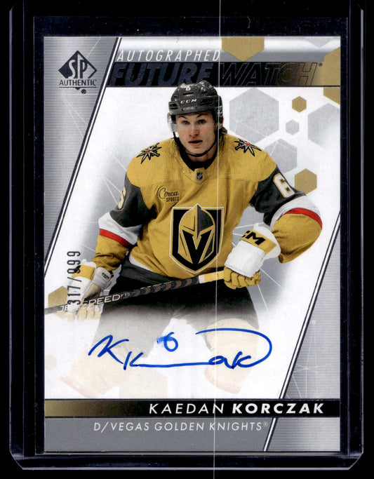 2022-23 Upper Deck SP Authentic - Autographed Future Watch - Kaedan Korczak #122 /999 RC