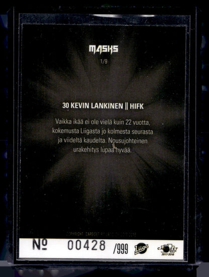 2017-18 Cardset - Masks Blue - Kevin Lankinen #1 /999