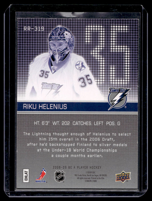 2008-09 Upper Deck Be a Player - Rookie Redemption - Riku Helenius #RR-319 /99 PRC