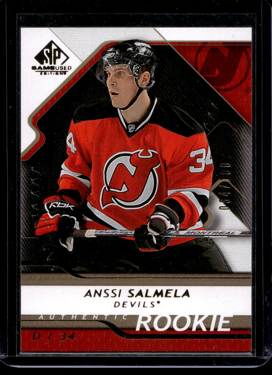 2008-09 Upper Deck SP Game Used Edition - Gold - Authentic Rookies - Anssi Salmela #178 /100