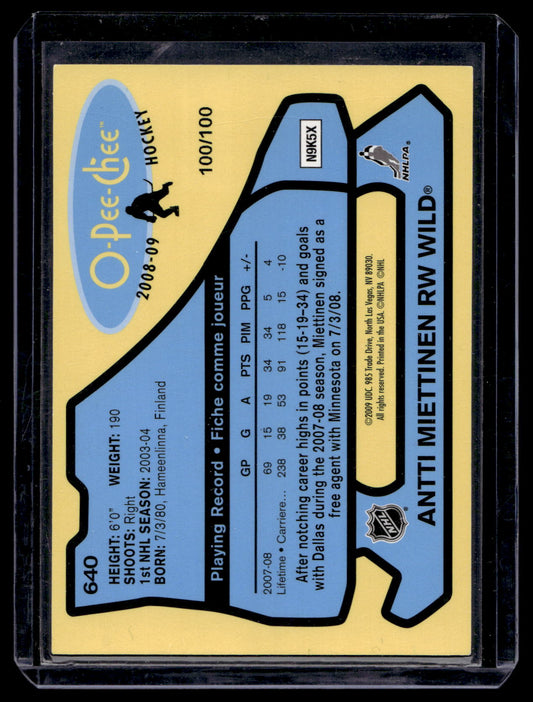 2008-09 O-Pee-Chee - Rainbow Retro - Antti Miettinen #640 /100
