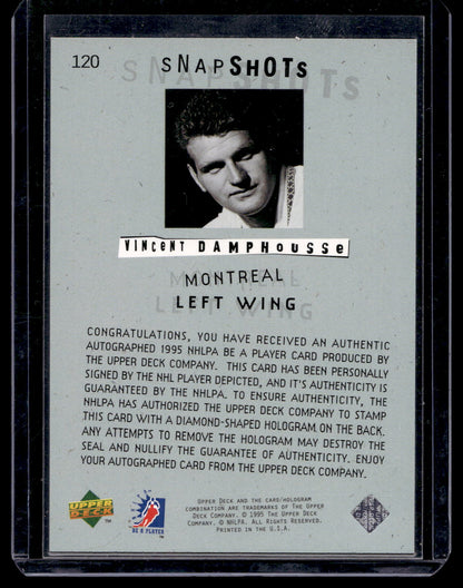1994-95 Upper Deck Be a Player - Signatures - Snapshots - Vincent Damphousse #120