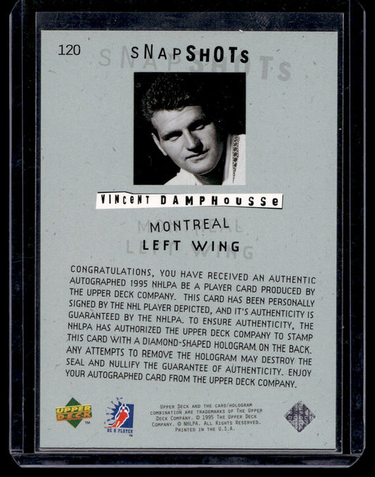 1994-95 Upper Deck Be a Player - Signatures - Snapshots - Vincent Damphousse #120