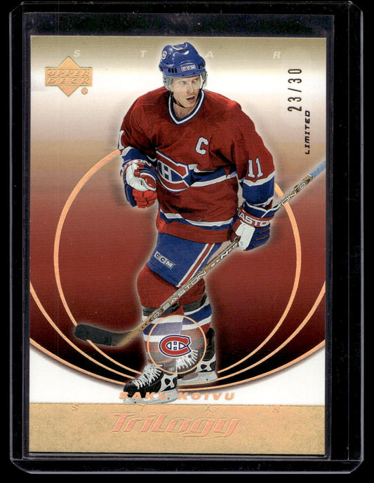 2003-04 Upper Deck Trilogy - Limited - Saku Koivu #50 /30