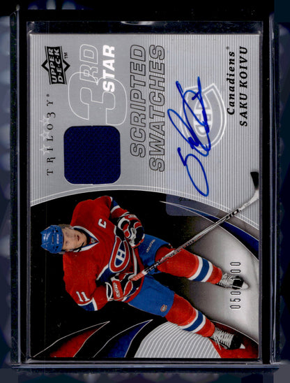 2008-09 Upper Deck Trilogy - Scripted 3rd Star Swatches - Saku Koivu #3RD-SK /100