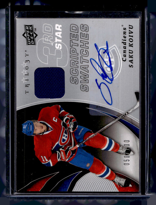 2008-09 Upper Deck Trilogy - Scripted 3rd Star Swatches - Saku Koivu #3RD-SK /100