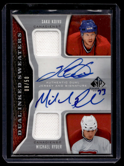 2006-07 Upper Deck SP Game Used Edition - Dual Inked Sweaters - Michael Ryder / Saku Koivu #IS2-KR /50