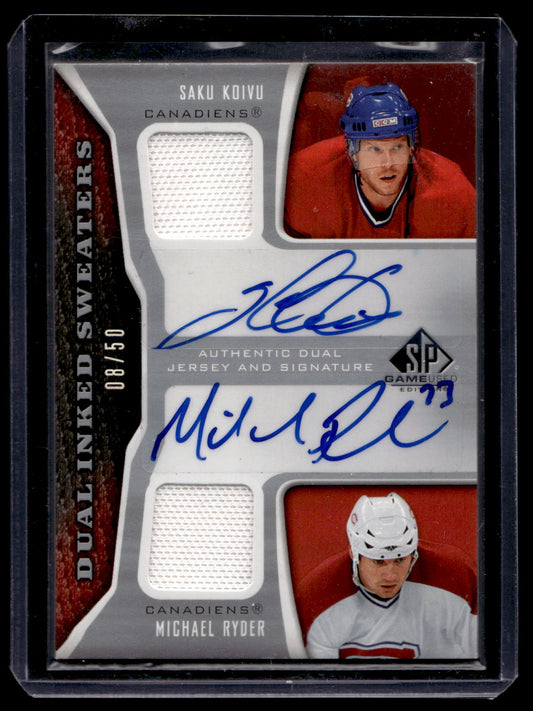 2006-07 Upper Deck SP Game Used Edition - Dual Inked Sweaters - Michael Ryder / Saku Koivu #IS2-KR /50