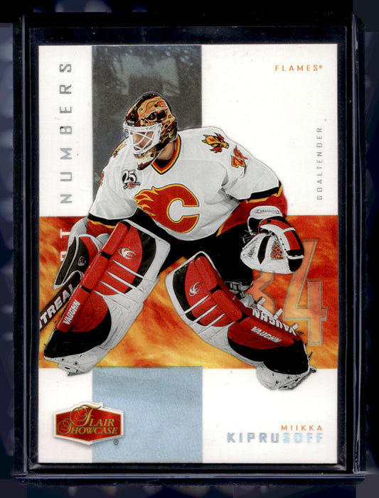 2006-07 Flair Showcase - Hot Numbers - Jersey Number Parallel - Miikka Kiprusoff #HN4 /34