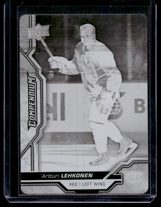 2018-19 Upper Deck Compendium - Printing Plate Black - Artturi Lehkonen #628 1of1