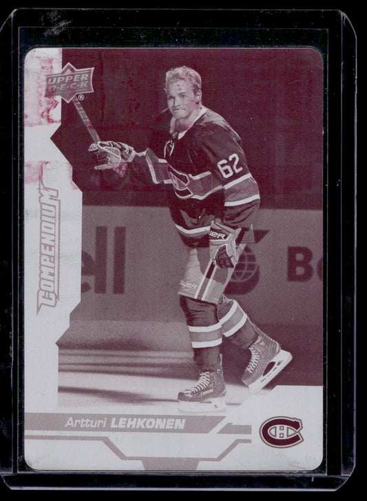 2018-19 Upper Deck Compendium - Printing Plate Magenta - Artturi Lehkonen #628 1of1