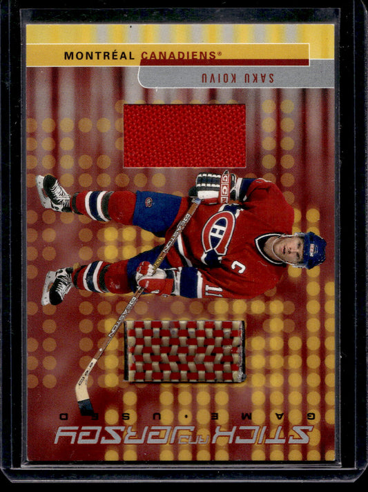 2001-02 In the Game Be A Player Signature Series - Stick and Jersey - Saku Koivu #GSJ-32