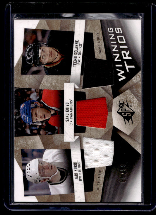 2008-09 Upper Deck SPx - Winning Trios - Jari Kurri / Saku Koivu / Teemu Selanne #WT-KKS /99