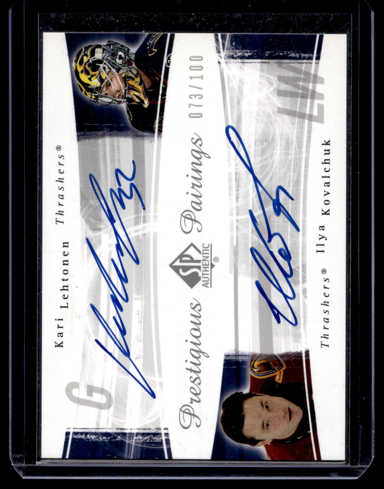 2005-06 Upper Deck SP Authentic - Prestigious Pairings - Kari Lehtonen / Ilya Kovalchuk #PP-LK /100