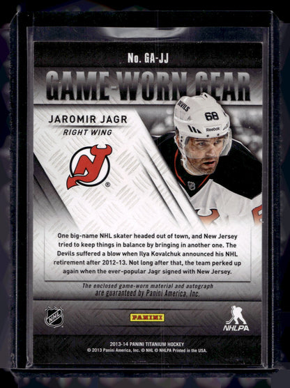 2013-14 Panini Titanium - Game-Worn Gear Autographs - Prime - Jaromir Jagr #GA-JJ /15