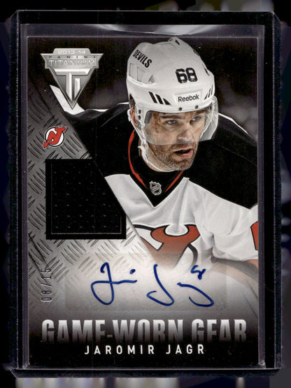 2013-14 Panini Titanium - Game-Worn Gear Autographs - Prime - Jaromir Jagr #GA-JJ /15