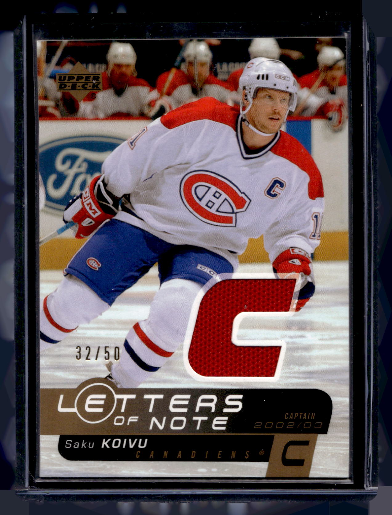 2002-03 Upper Deck - Letters of Note - Gold - Saku Koivu #LN-SK /50