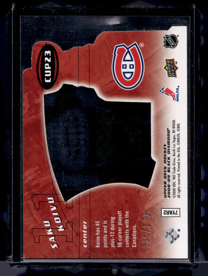 2008-09 Upper Deck Black Diamond - Run for the Cup - Saku Koivu #CUP23 /100