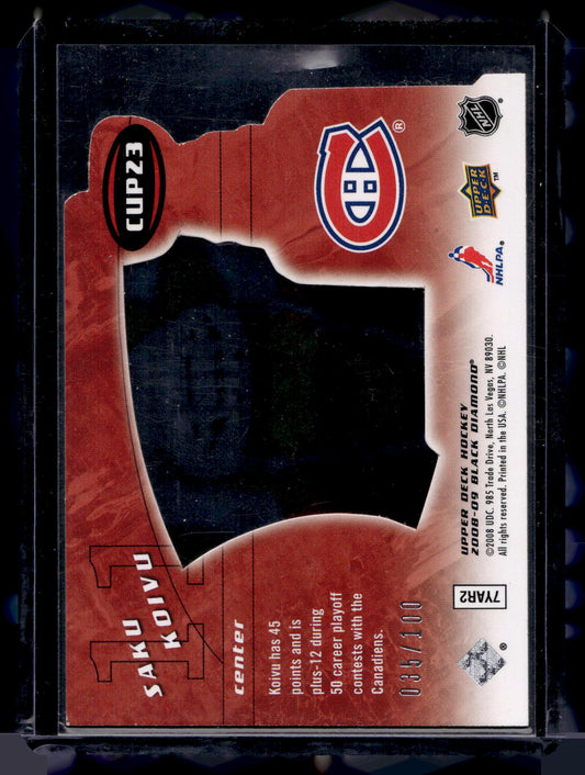 2008-09 Upper Deck Black Diamond - Run for the Cup - Saku Koivu #CUP23 /100