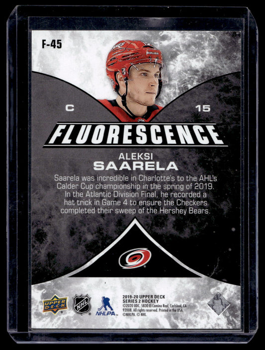 2019-20 Upper Deck - Fluorescence - Green -  Aleksi Saarela #F-45 /15 RY